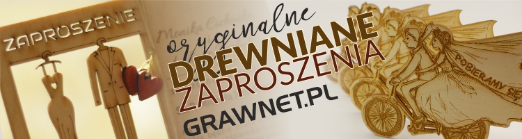 Drewniane zaproszenia ślubne - grawnet.pl